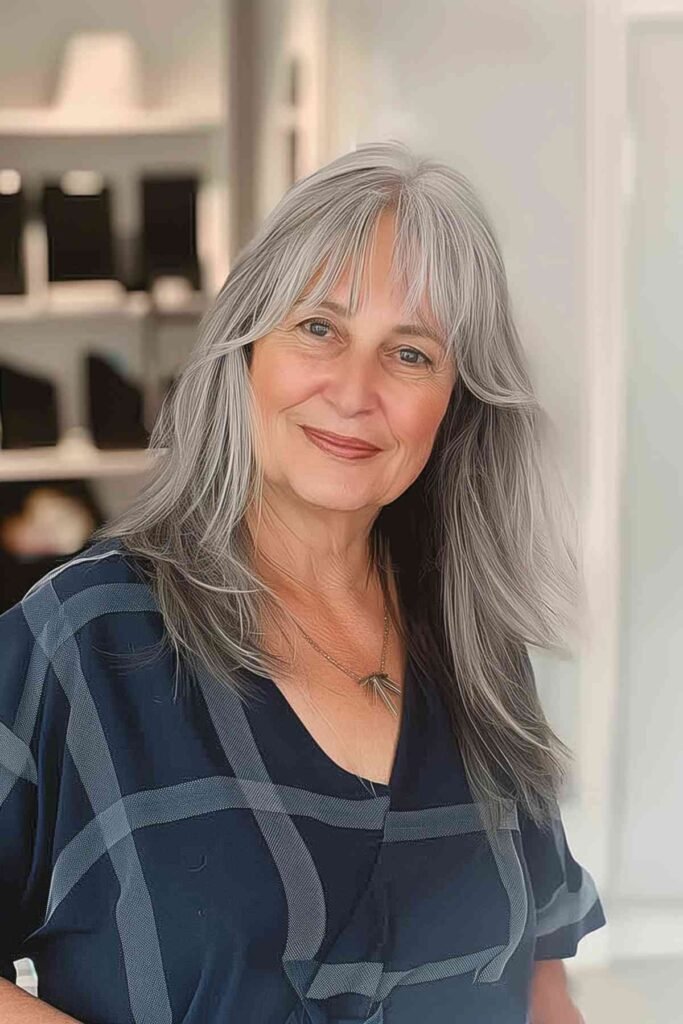 Long Wispy Cut with Soft Framing Bangs