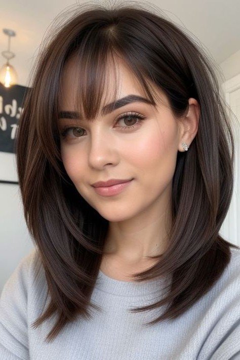 Medium-Length Cut with Wispy Bangs and Layers