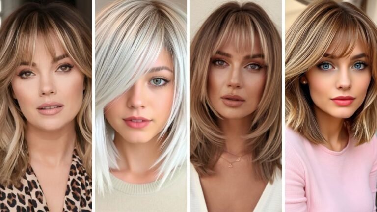 20 Beautiful Medium Length Hairstyles with Bangs That Create Softness and Style