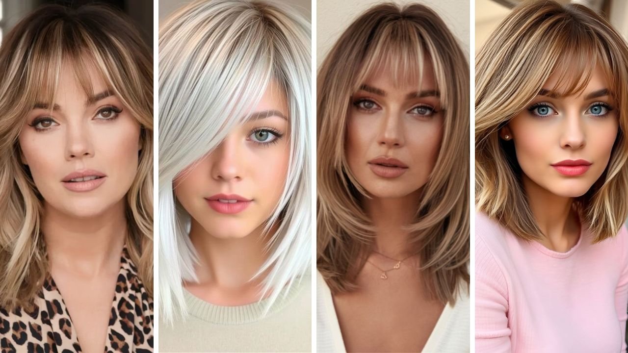 20 Beautiful Medium Length Hairstyles with Bangs That Create Softness and Style