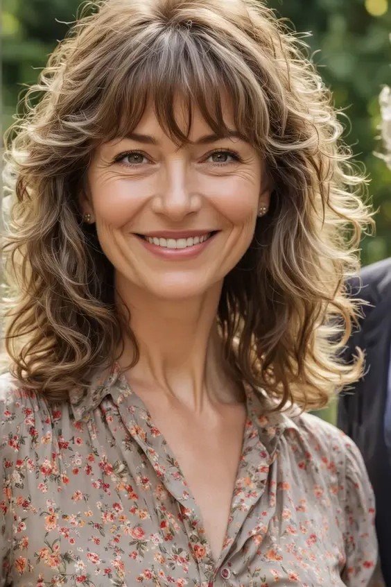 Medium-Length Wavy Cut with Soft Fringe
