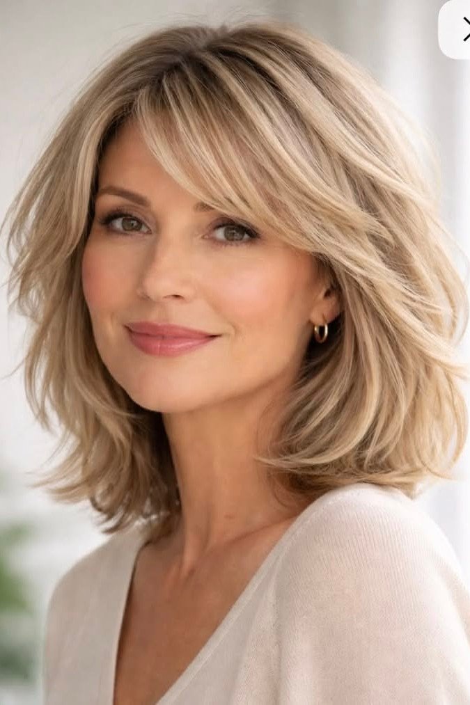 Medium Shag with Feathered Bangs