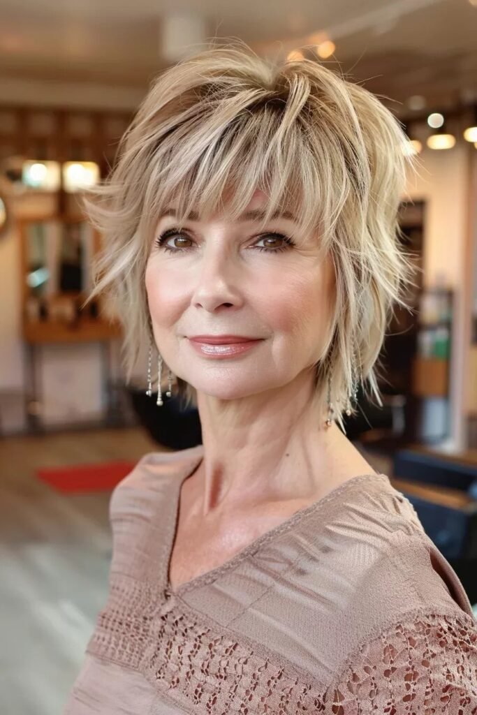 Messy Layered Bob with Wispy Bangs
