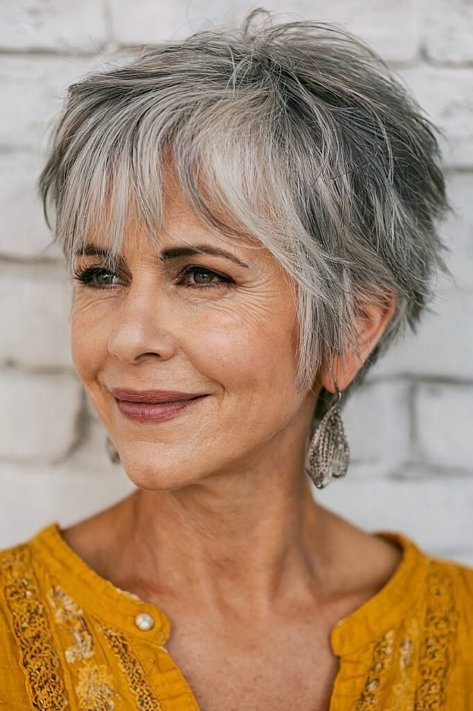 Messy Layered Pixie Bob with Wispy Fringe