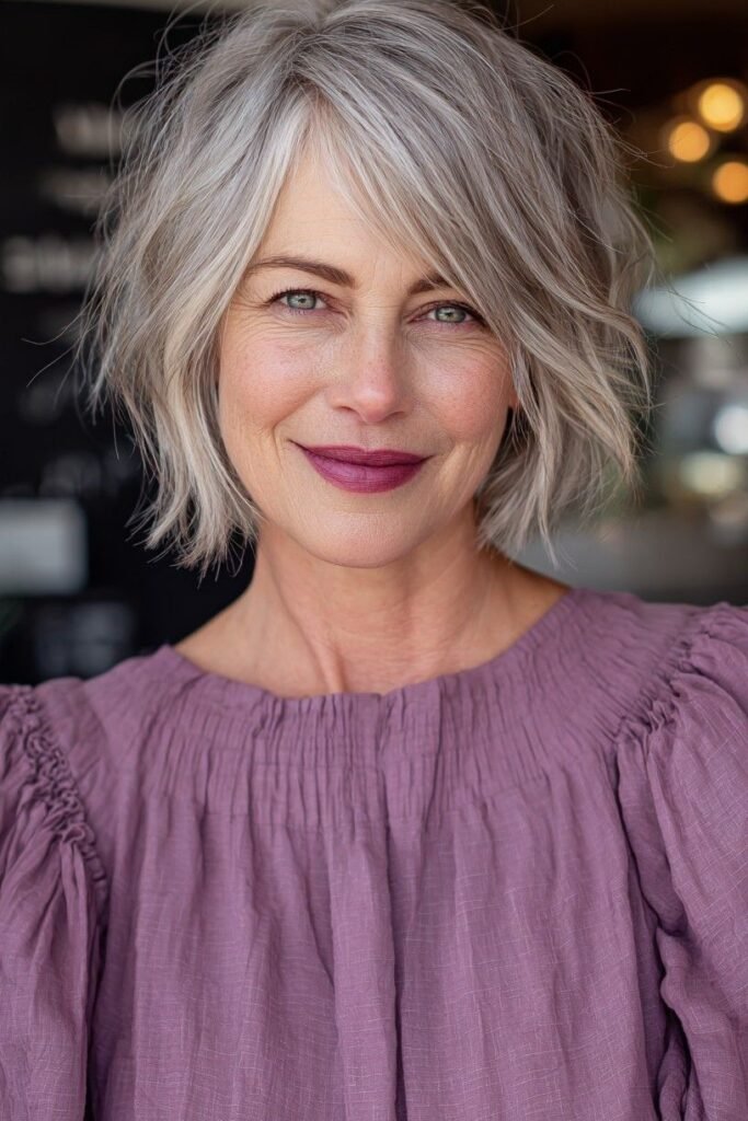 Messy Layered Silver Bob