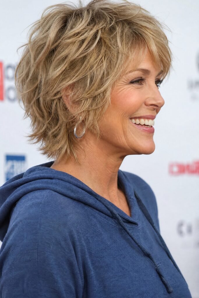 Messy Shag Cut with Volume and Bangs (Alternate)
