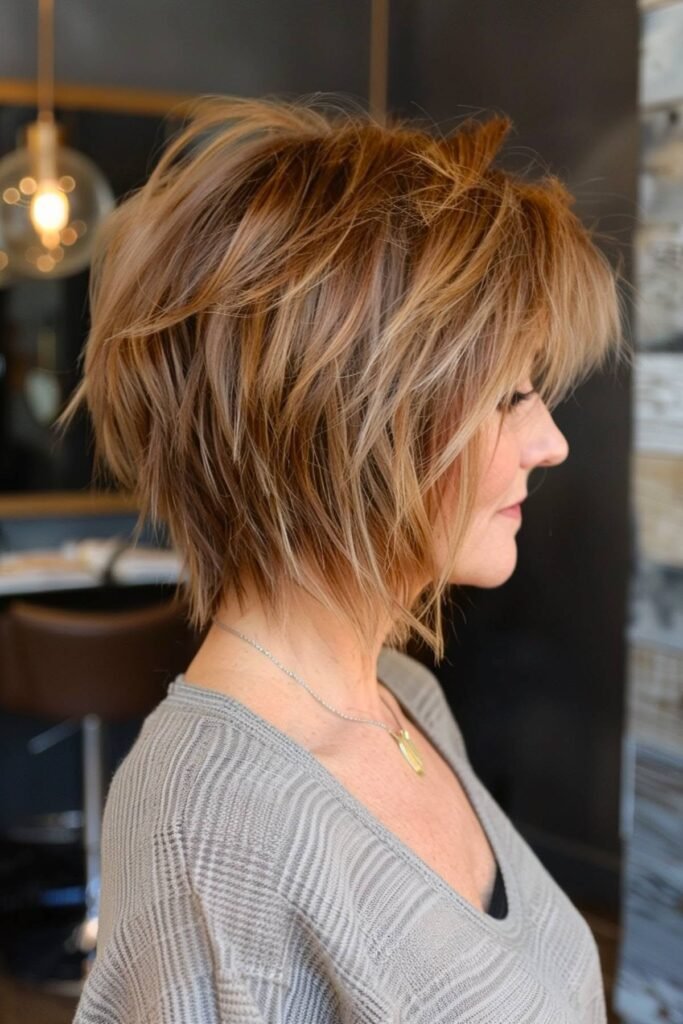 Messy Shaggy Bob with Texturized Layers