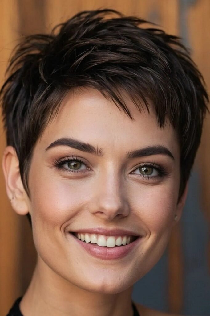 Messy Textured Pixie Cut with Micro Fringe