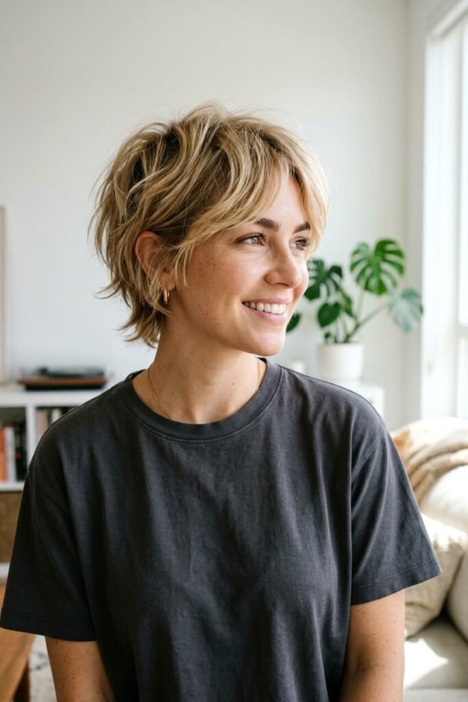 Messy Textured Shag Cut