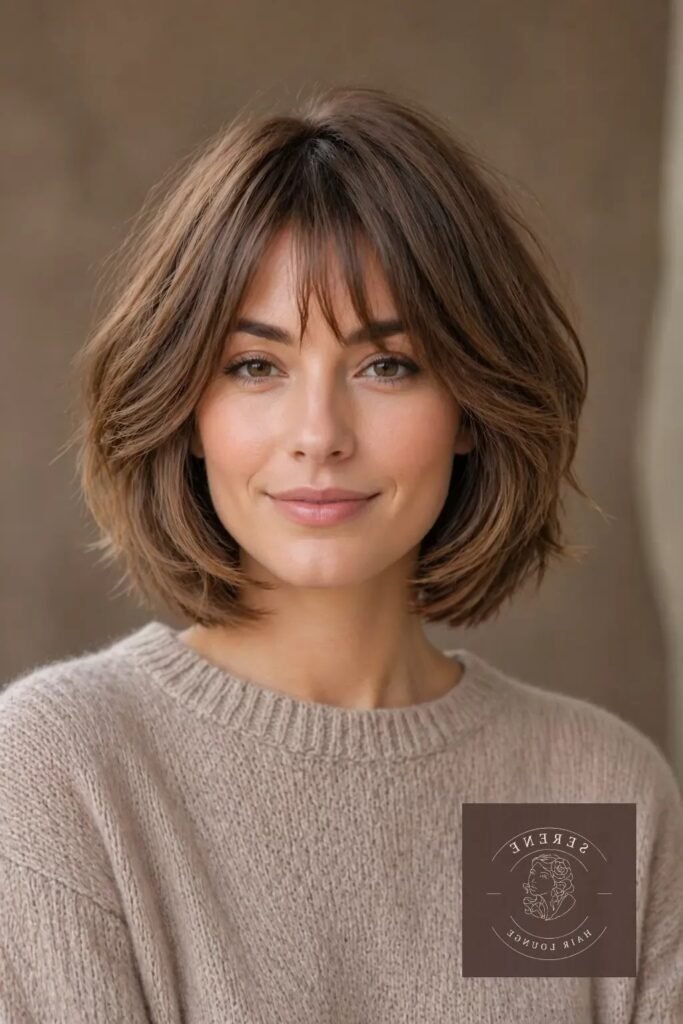 Modern Brunette Bob with Soft Texture and Layers