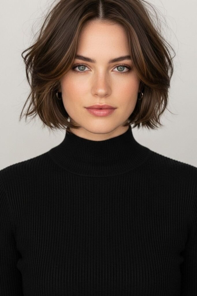 Modern Center-Parted Textured Bob