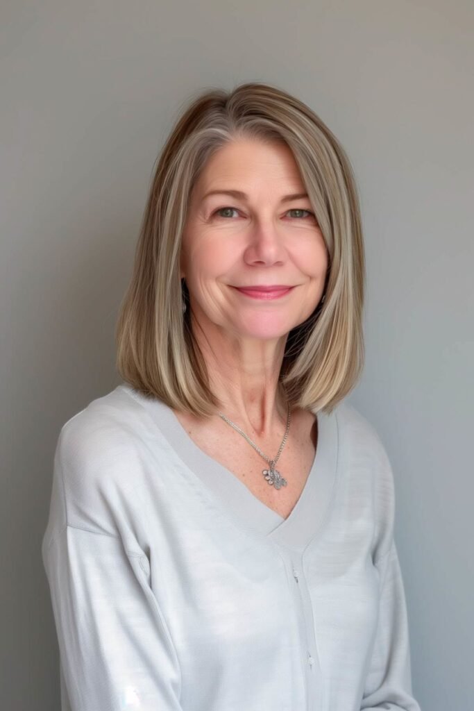 Modern Layered Lob with Face-Framing Dimension