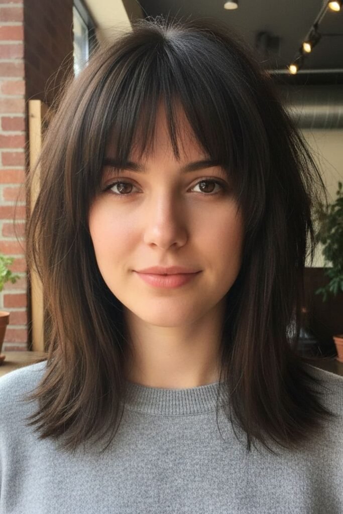 Modern Shag Cut with Wispy Bangs
