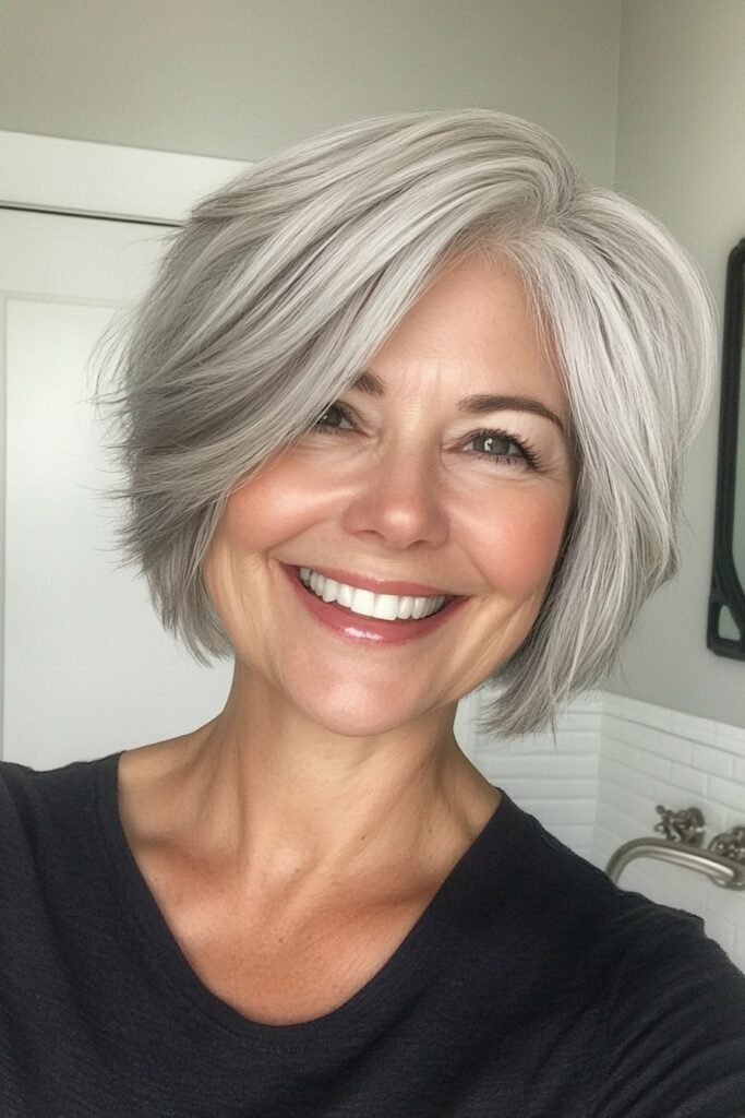Modern Side-Parted Bob with Sleek Volume