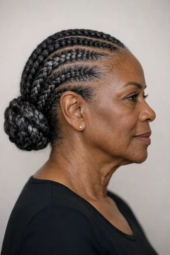 Neat Braided Updo with Low Bun