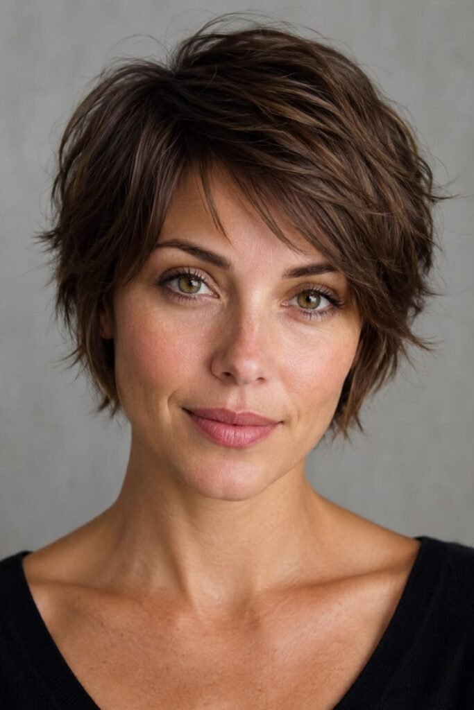 Piecey Layered Bixie Cut with Soft Volume