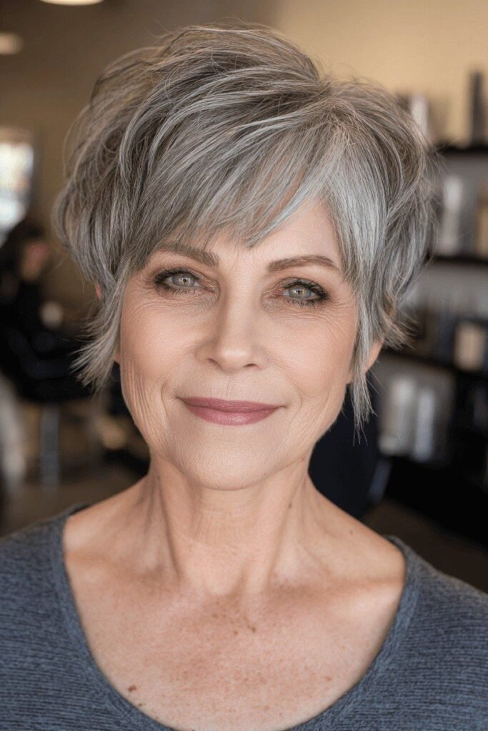 Piecey Textured Pixie with Soft Bangs