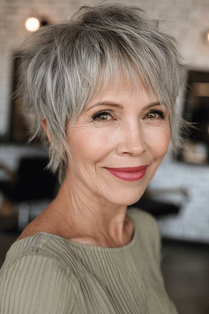 Piecey Textured Pixie with Soft Bangs (Third Variation)
