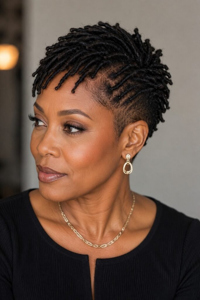 Pixie Cut with Locs and Undercut