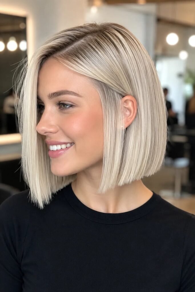 Platinum Blonde Blunt Lob