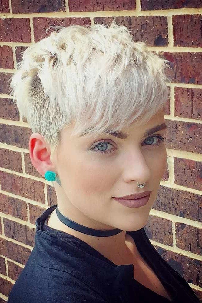 Platinum Blonde Textured Pixie with Undercut