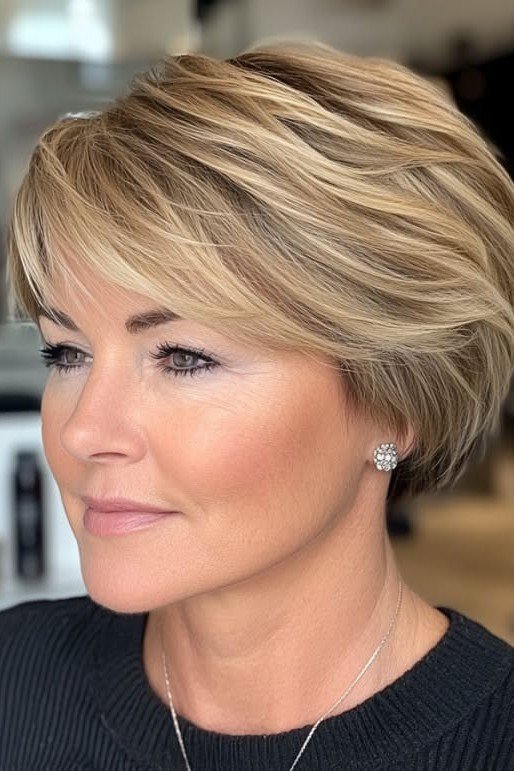 Polished Layered Bob with Deep Side Part