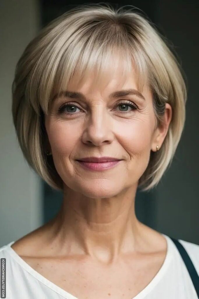 Polished Layered Bob with Side-Swept Bangs