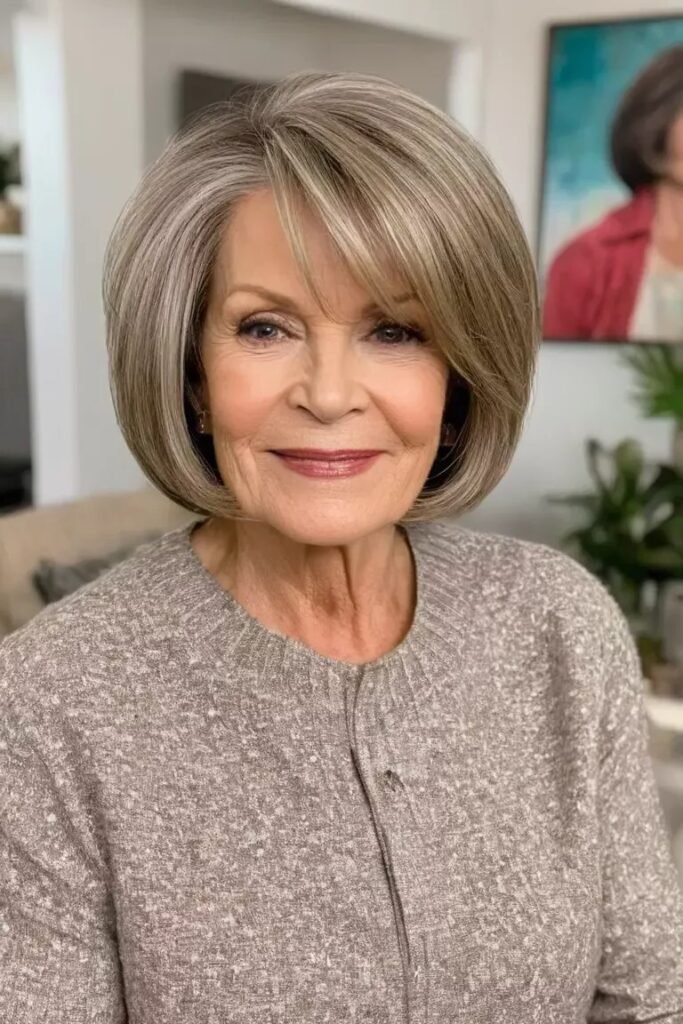 Rounded Layered Bob with Soft Bangs
