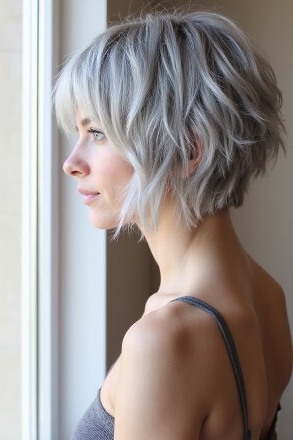 Shaggy Inverted Bob with Messy Waves