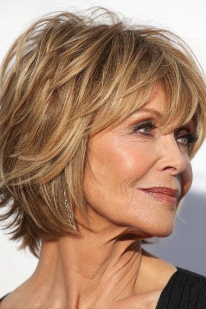 Shaggy Layered Bob with Side Fringe