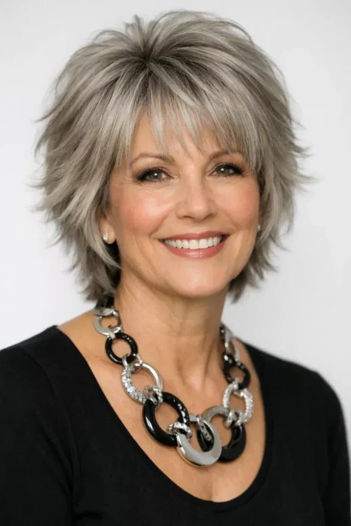 Shaggy Layered Bob with Volume