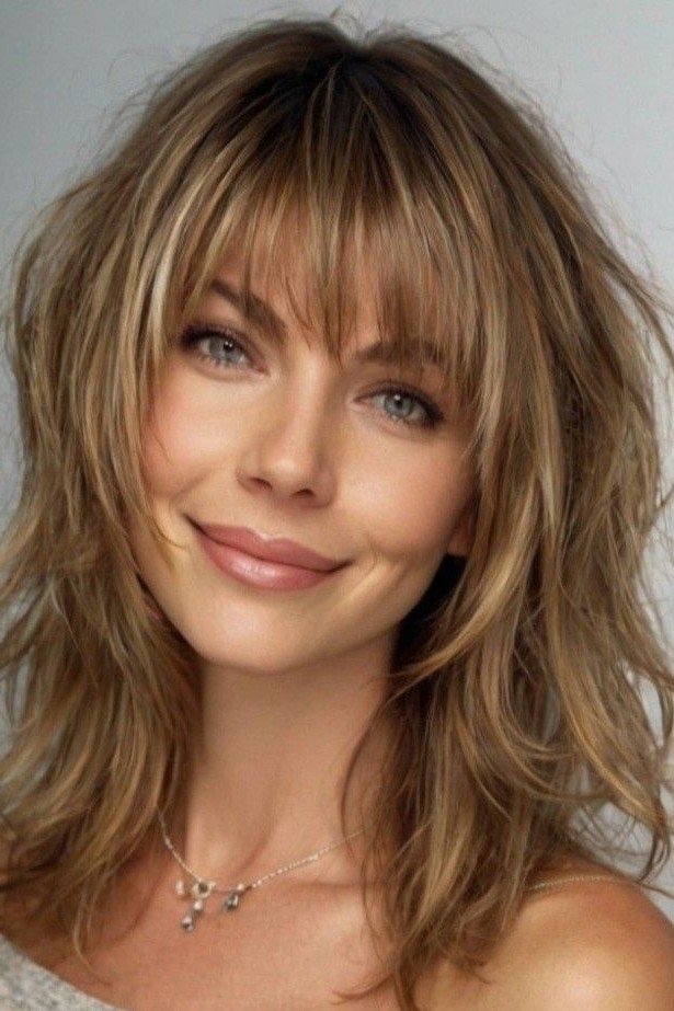 Shaggy Layered Cut with Textured Bangs