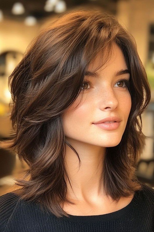 Shaggy Layered Cut with Wispy Bangs