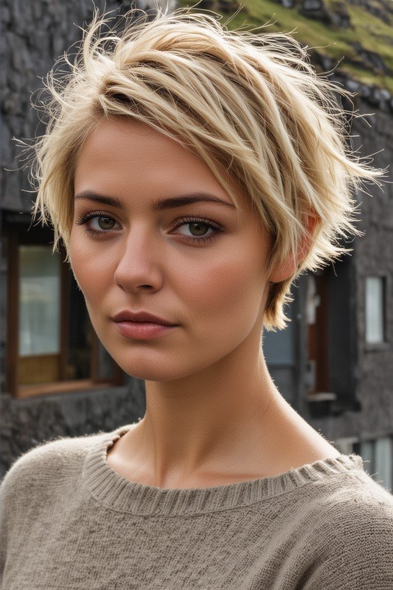 Shaggy Layered Pixie Bob with Wispy Ends