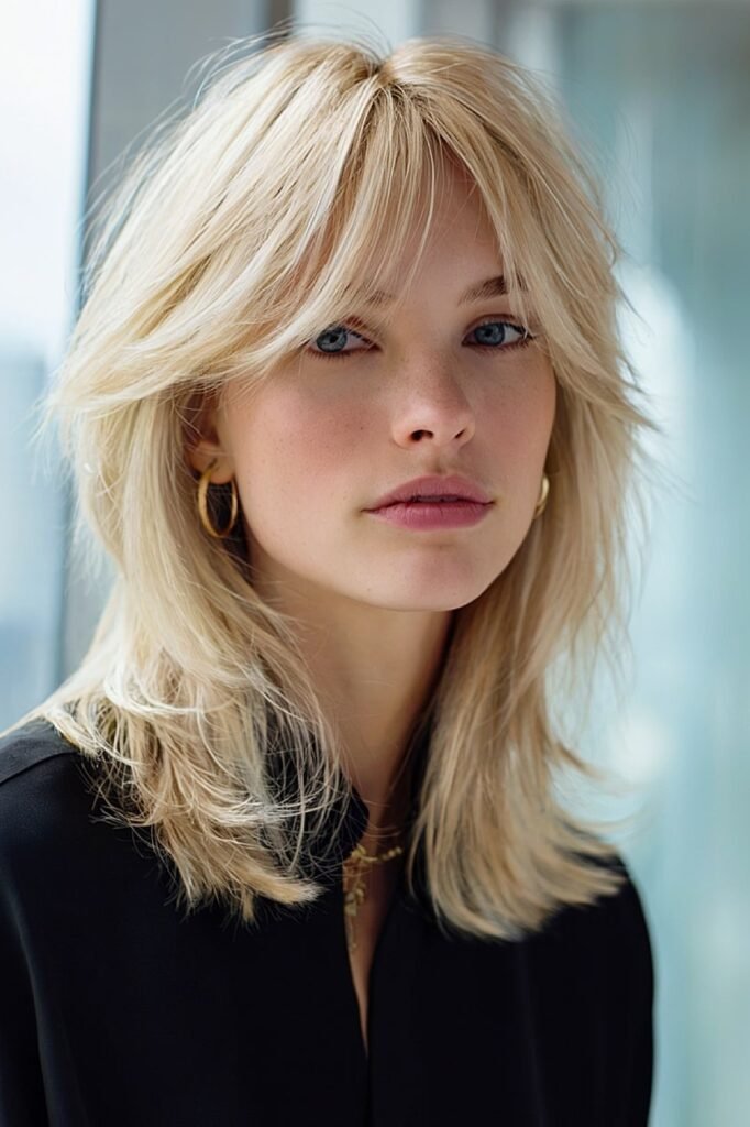 Shaggy Medium Cut with Curtain Bangs