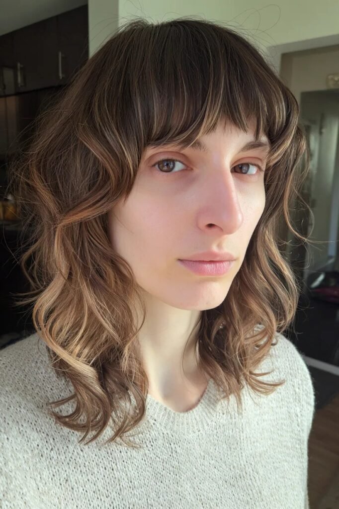 Shaggy Medium Cut with Wispy Baby Bangs