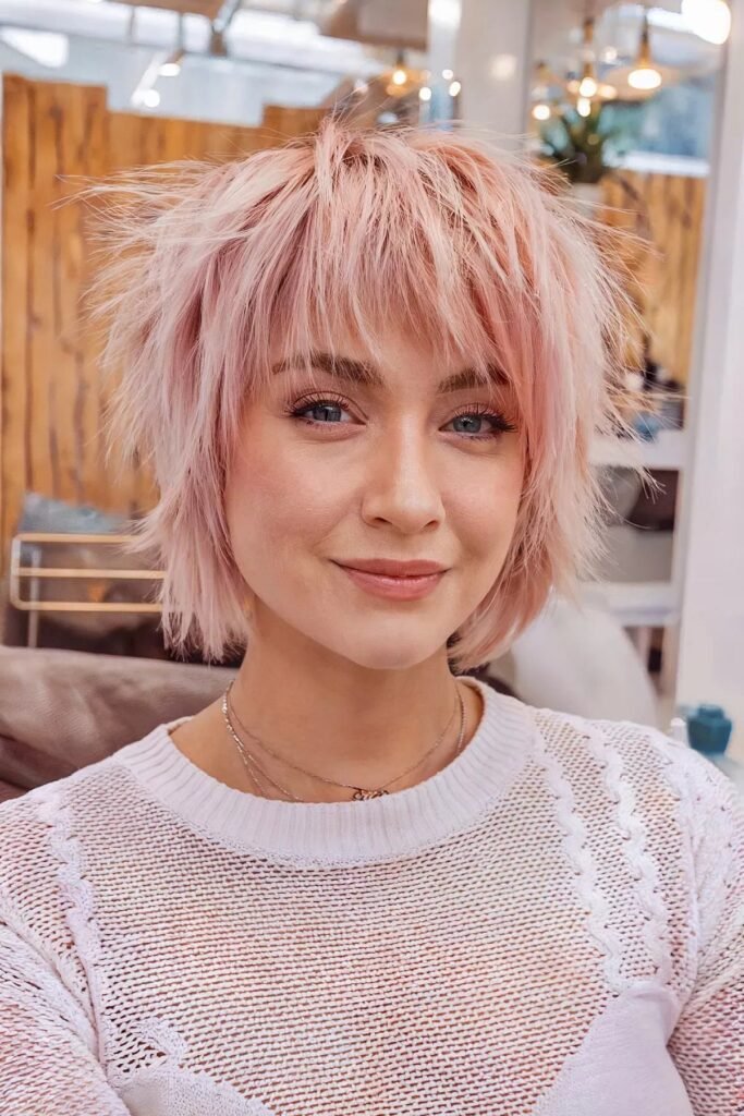 Shaggy Pixie Mullet with Soft Bangs