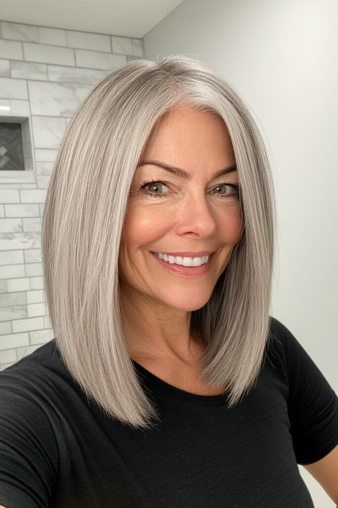 Sharp A-Line Bob with Sleek Finish