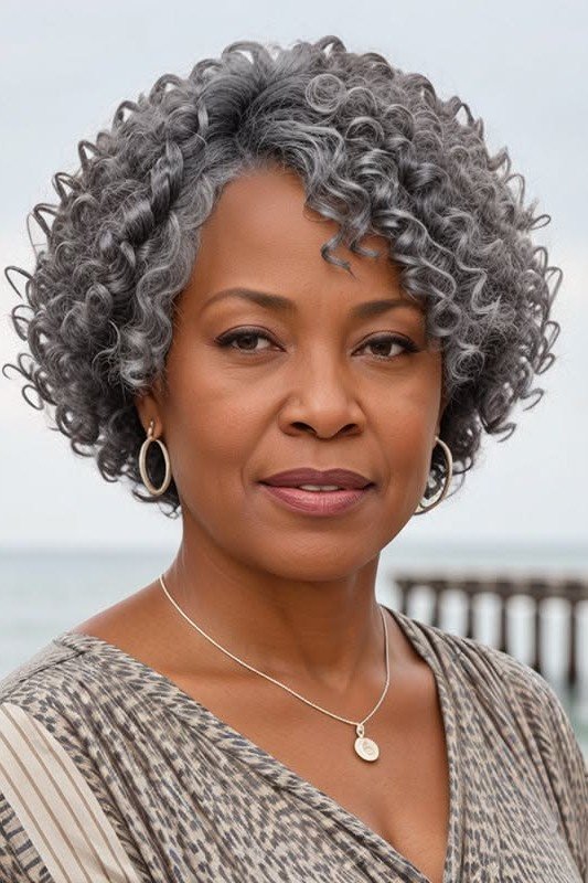 Short Curly Hairstyle with Defined Ringlets