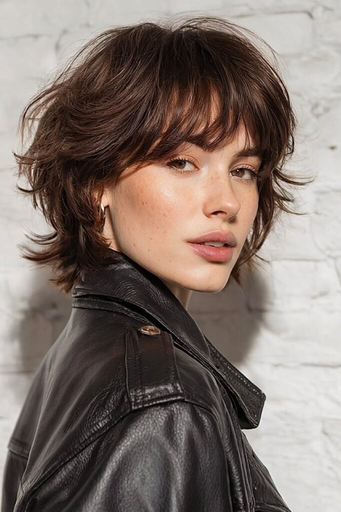 Short Shaggy Bob with Wispy Bangs
