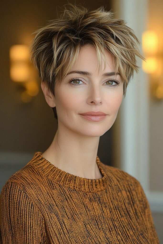 Short Tapered Pixie Cut with Spiky Texture