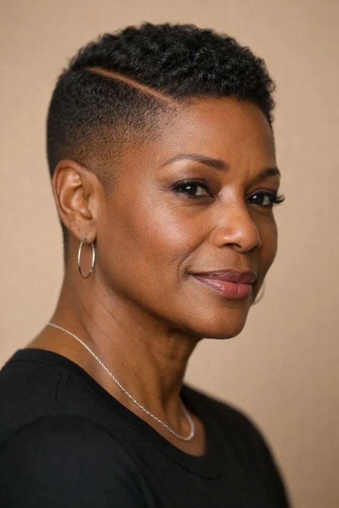 Short Tapered Pixie with Side Part