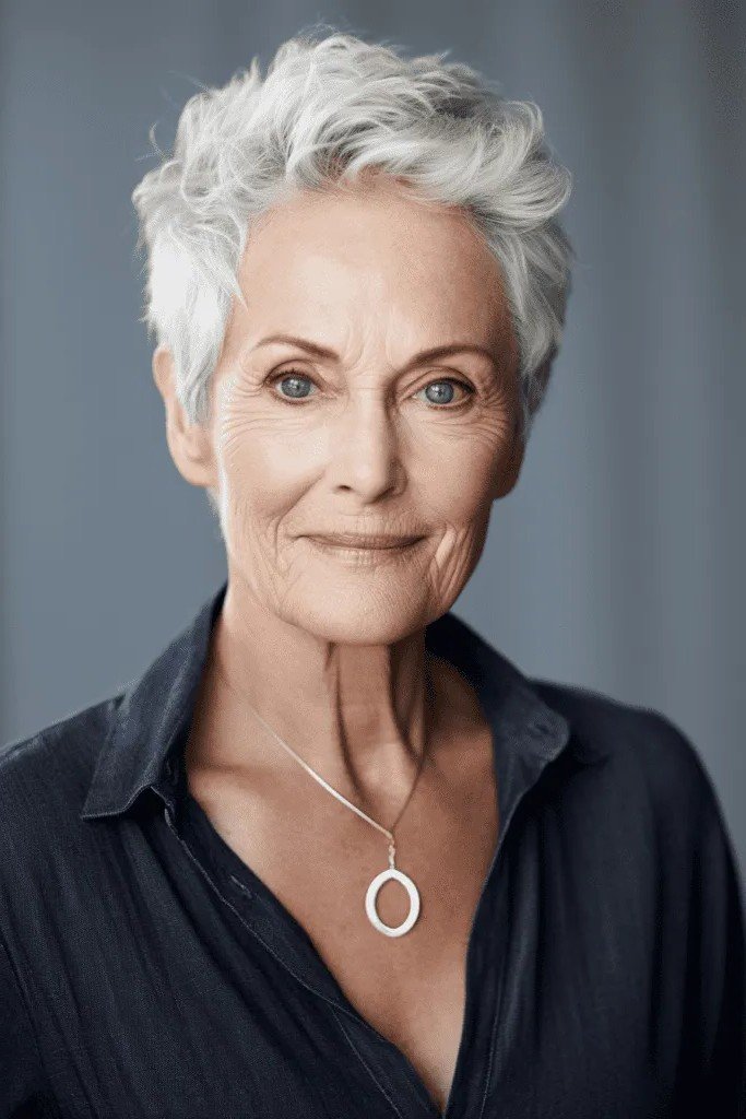 Short Textured Pixie with Soft Bangs