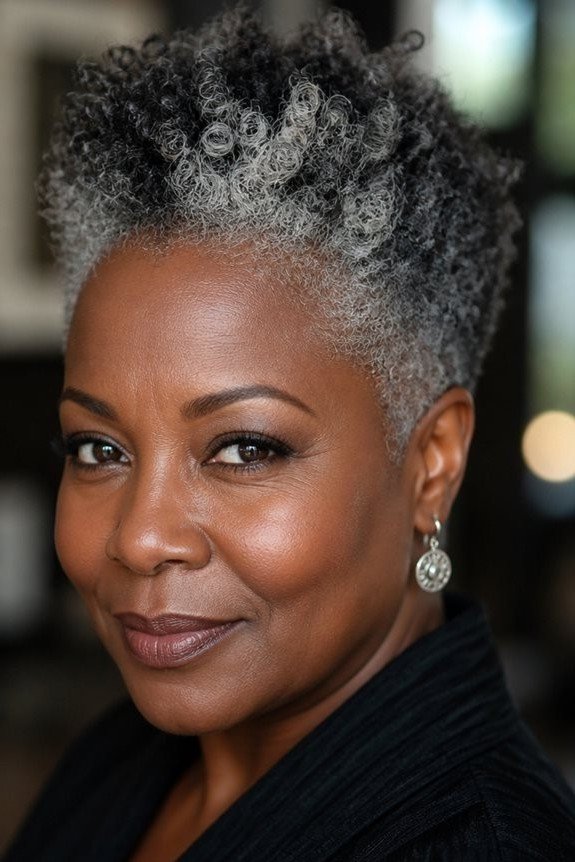 Short Textured Salt-and-Pepper Pixie Cut