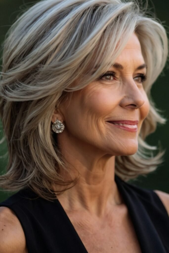 Shoulder-Length Layered Cut with Face-Framing Volume