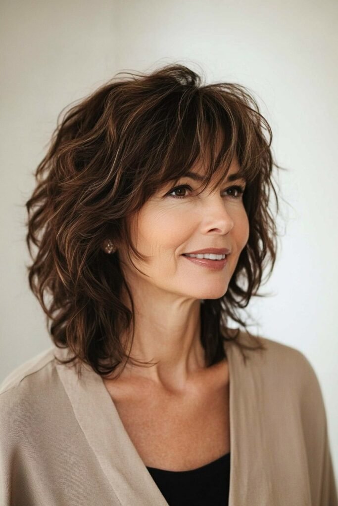 Shoulder-Length Shaggy Bob with Soft Layers