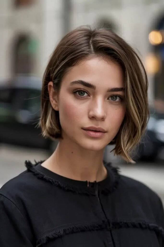Side-Parted Textured Bob