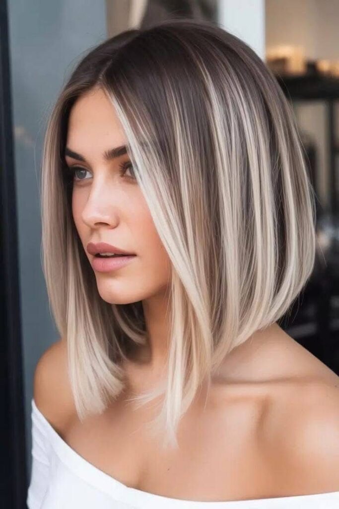 Sleek A-Line Blonde lob