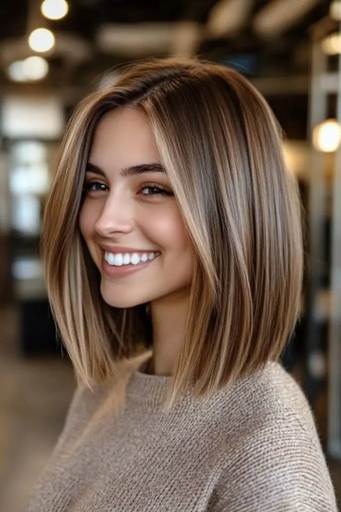 Sleek Angled Bob with Minimal Layers