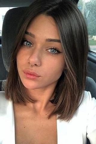 Sleek Blunt Shoulder-Length Bob